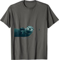 I Move In My Own Time Funny Otter Lover Humor T-Shirt - Asphalt Grey