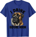 I Drink Before Noon Funny Great Dane Dog Meme Humor T-Shirt - Royal Blue