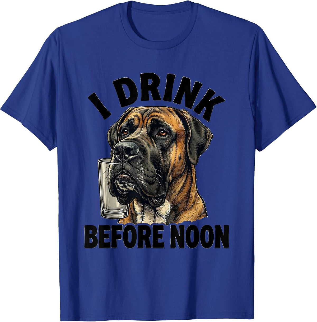 I Drink Before Noon Funny Great Dane Dog Meme Humor T-Shirt - Royal Blue