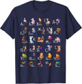 Russian Alphabet with Animals Russian Learning Cyrillic T-Shirt - Navy Blue