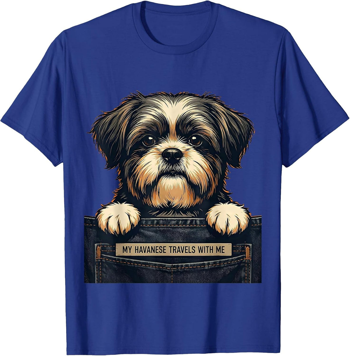 Men's My Havanese Travels With Me Cute Havanese Dog Lover Gift T-Shirt - Royal Blue