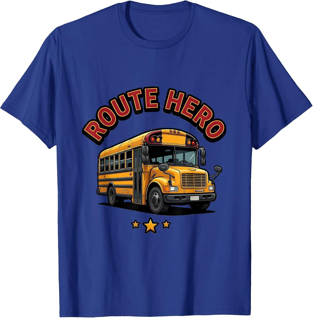 Men's Route Hero Funny School Bus Driver Appreciation Gift T-Shirt - Royal Blue