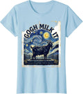 Women's Gogh Milk It Vintage Funny Cat Lover Art Parody T-Shirt - Baby Blue