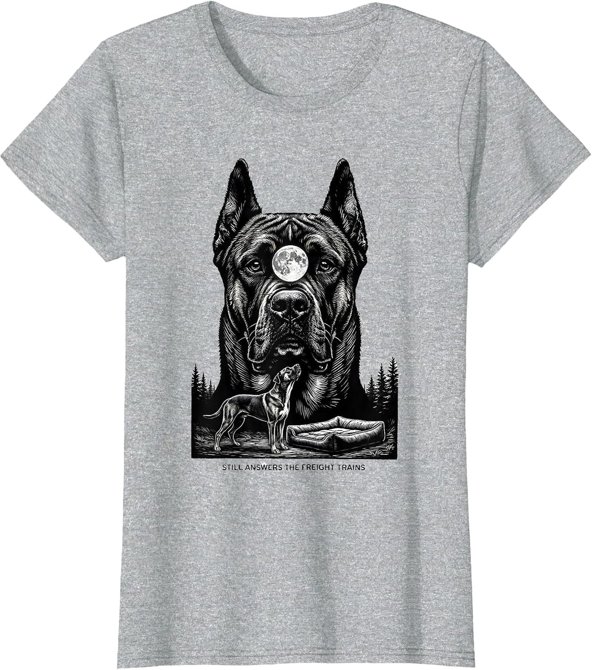 Women's Still Answers the Freight Trains Vintage Great Dane Nature T-Shirt - Heather Grey