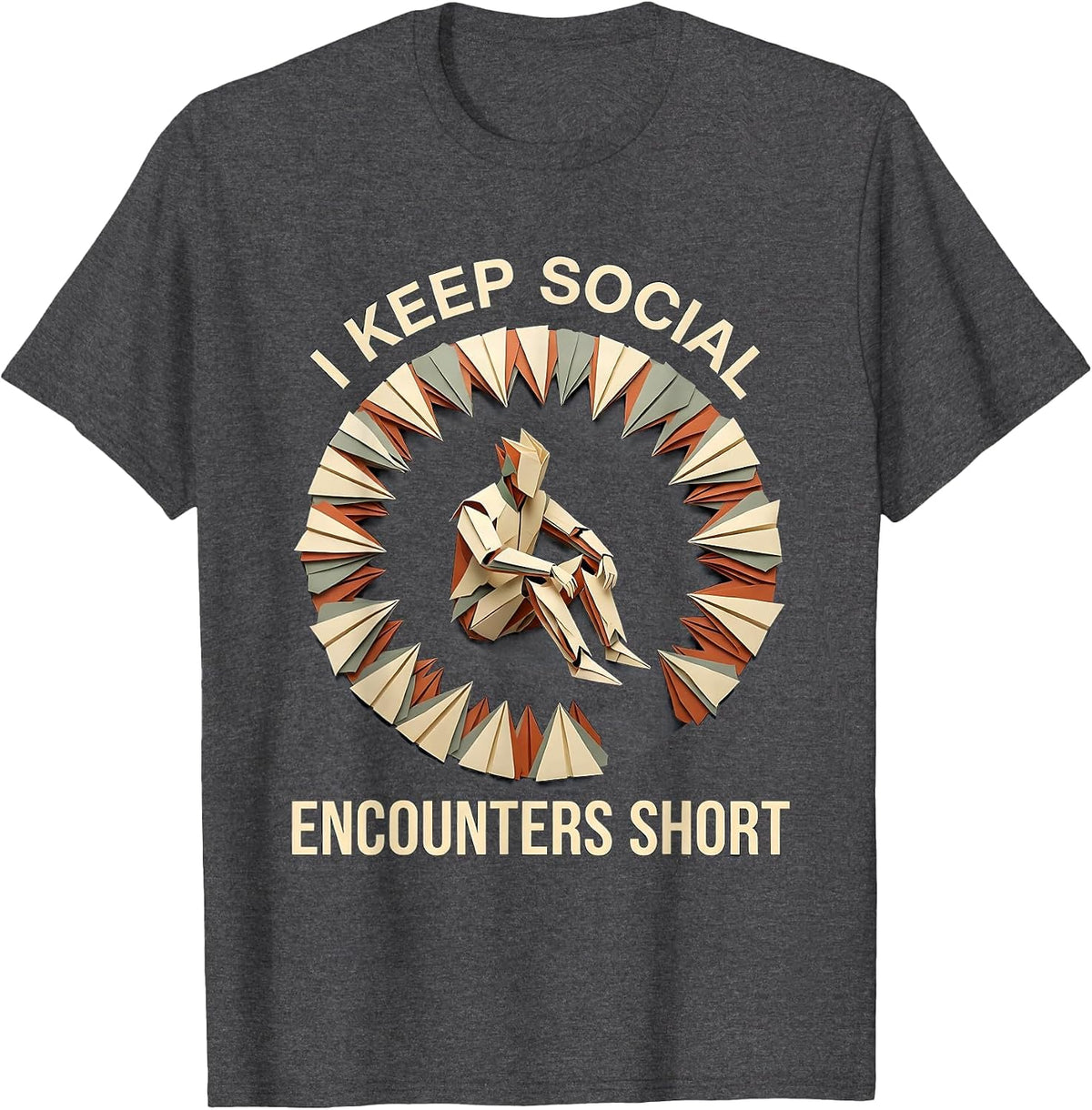 I Keep Social Encounters Short Funny Introvert Antisocial T-Shirt - Dark Heather Grey