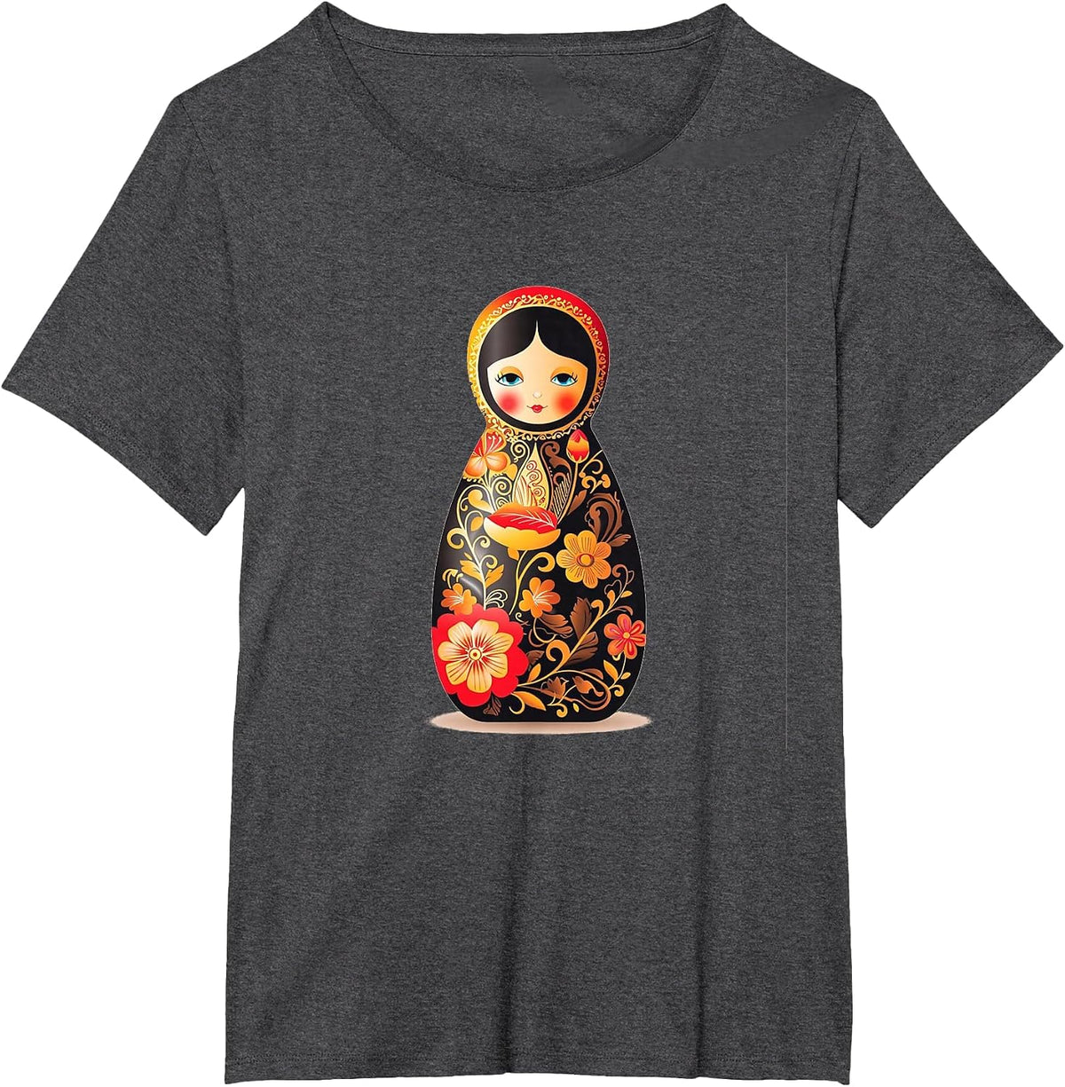 Funny Stacking Russian Doll Costume T-Shirt - Dark Heather Grey