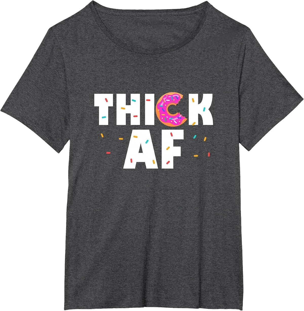 Thick AF Gym Donut Weightlifting Workout T-Shirt - Dark Heather Grey