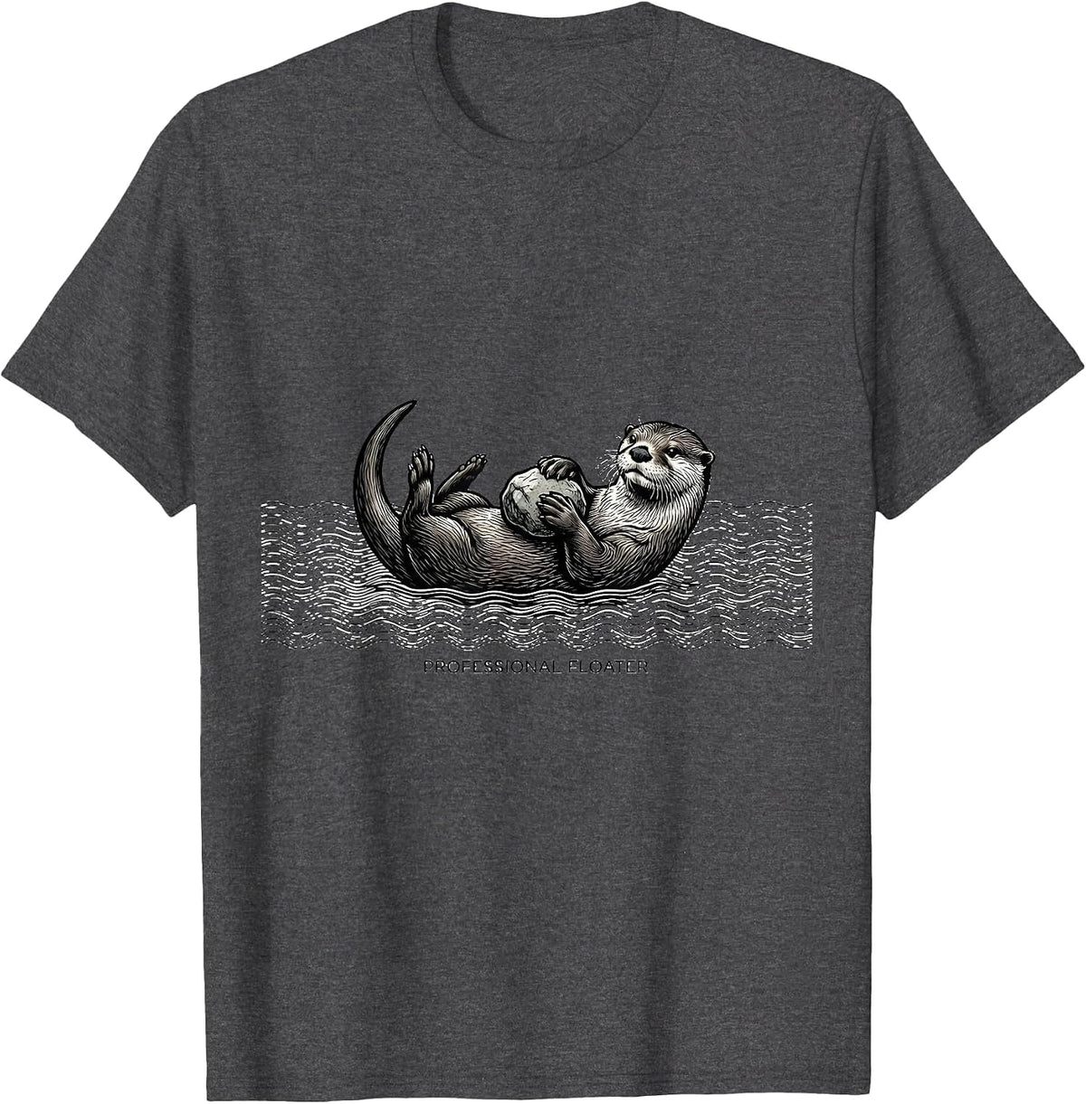 Professional Floater Funny Otter Lover Gift T-Shirt - Dark Heather Grey