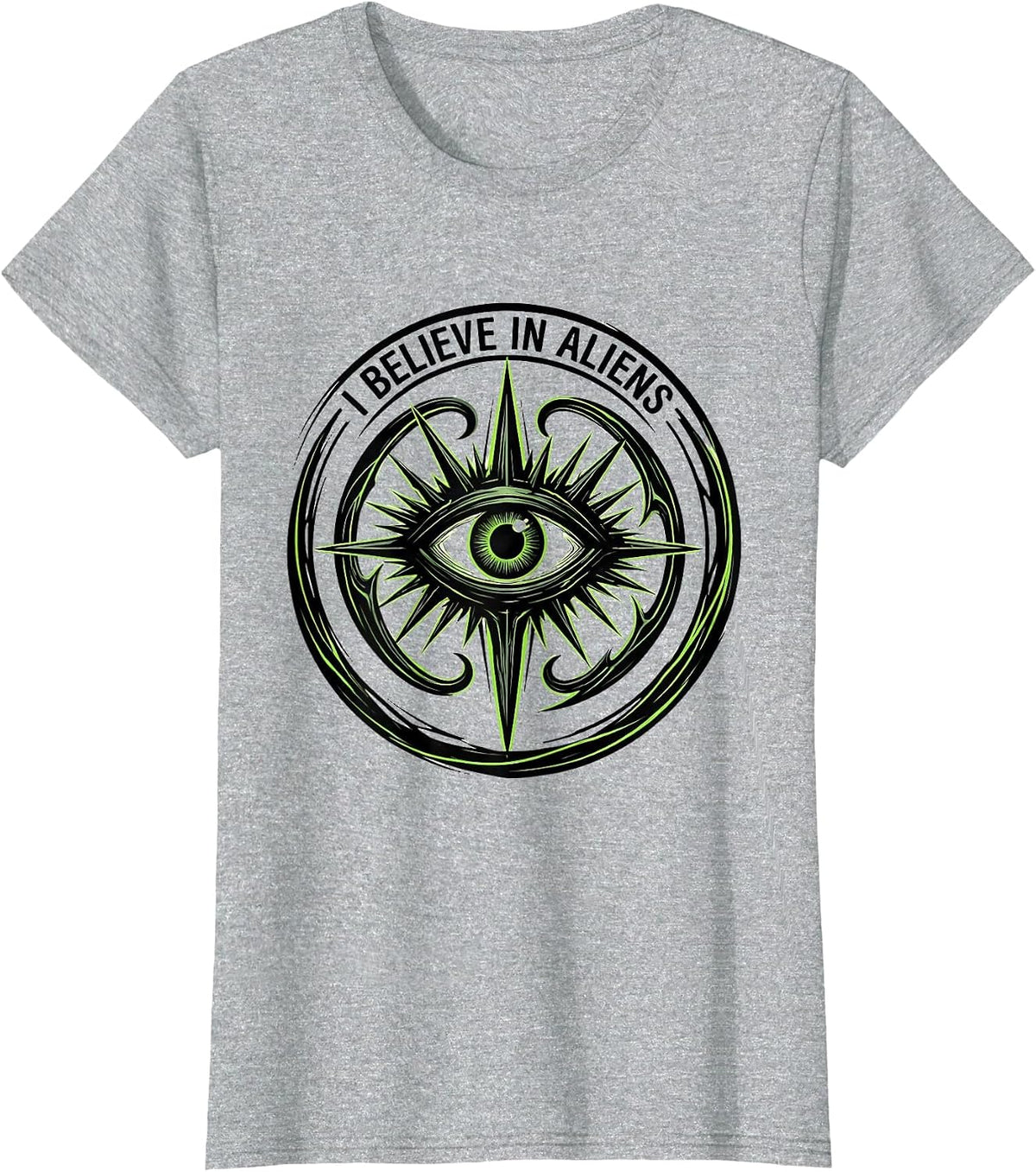 I Believe In Aliens Extraterrestrial Graphic Design T-Shirt - Heather Grey