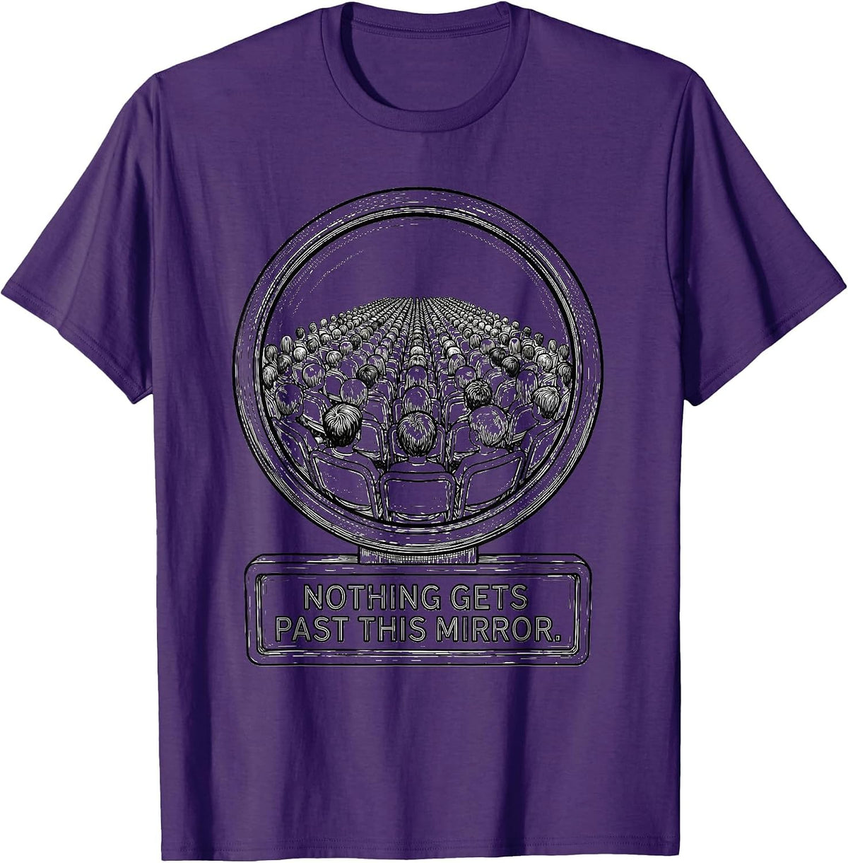 Nothing Gets Past This Mirror Funny School Bus Driver Humor T-Shirt - Purple