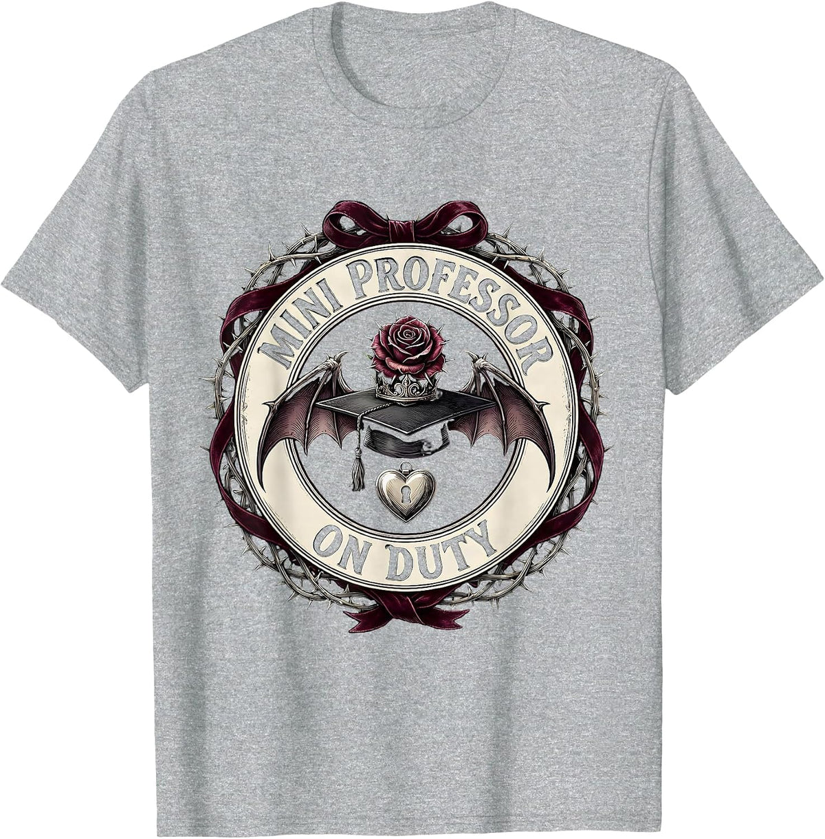 Men's Mini Professor On Duty Kids College Design T-Shirt - Heather Grey