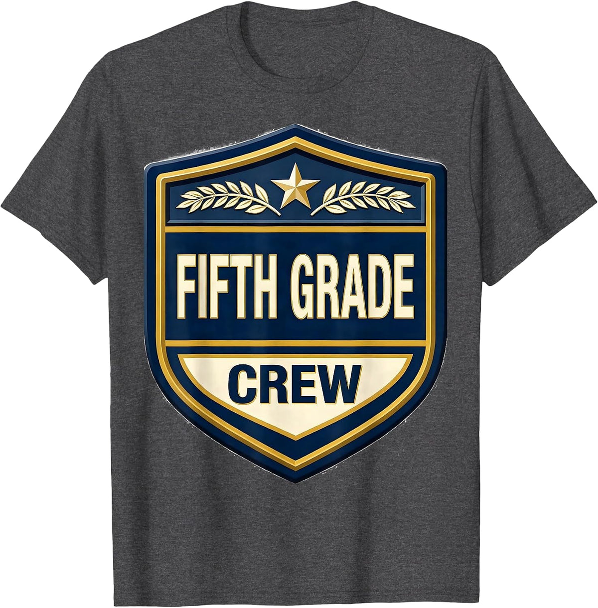 Fifth Grade Crew Preppy Teacher Back To School Girls T-Shirt - Dark Heather Grey