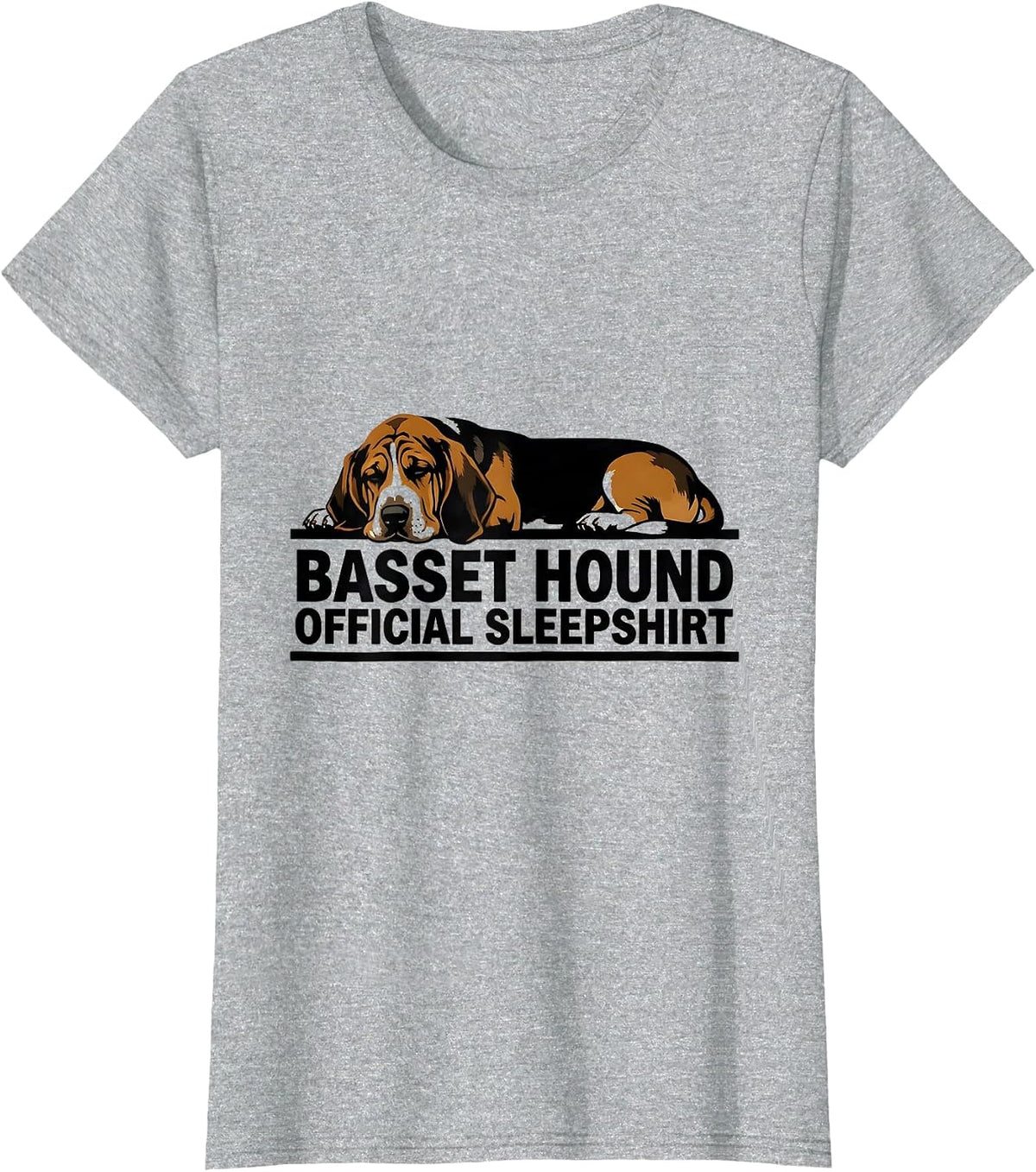 Basset Hound Official Sleepshirt Pajamas Nightgown T-Shirt - Heather Grey