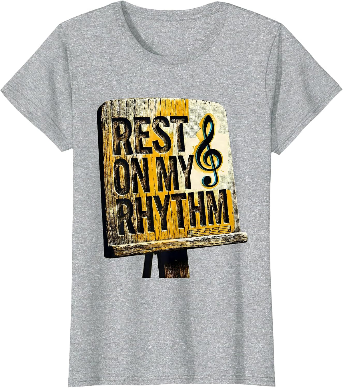 Rest On My Rhythm Vintage Music Teacher Classroom Identity T-Shirt - Heather Grey