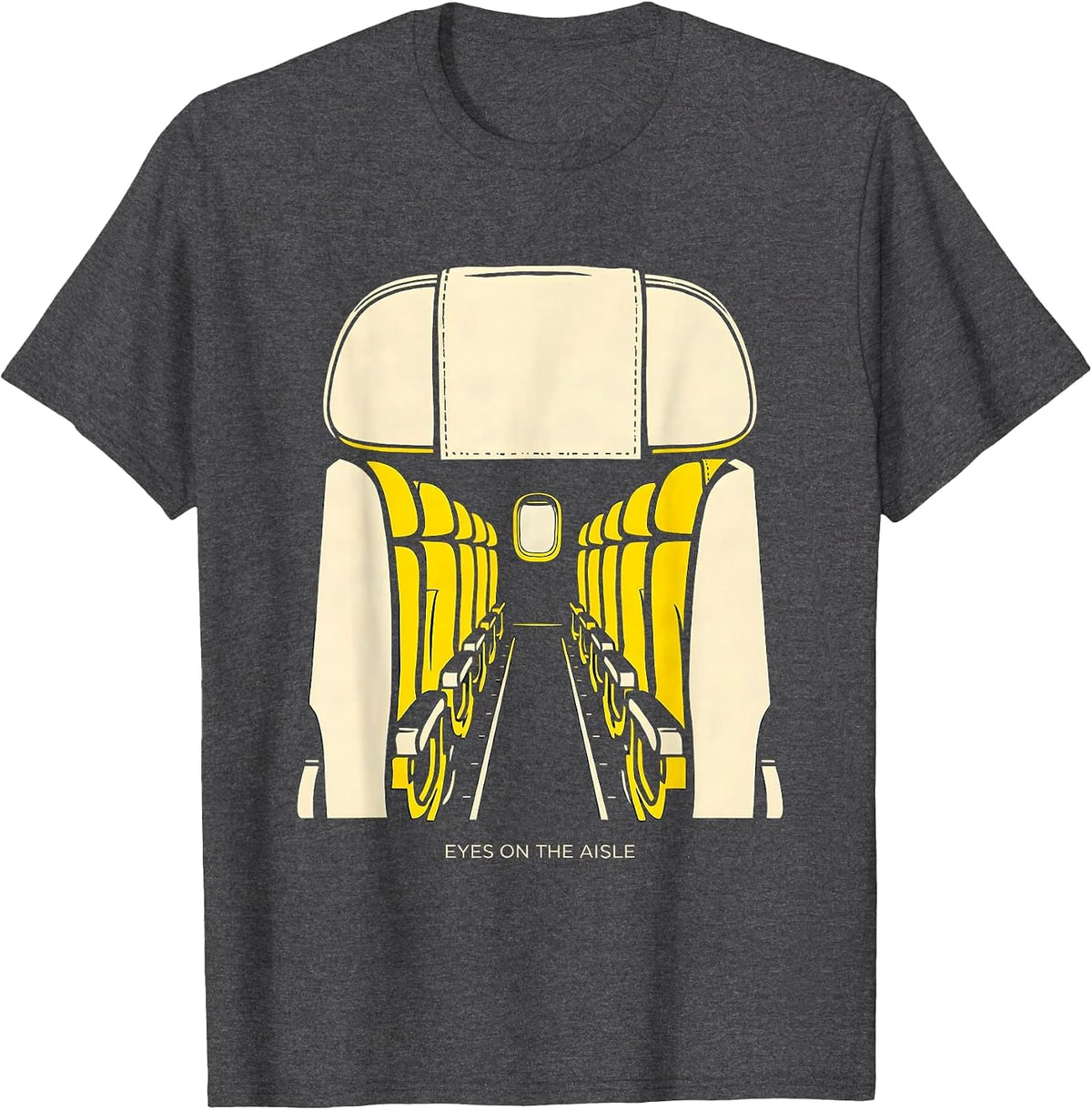 Men's Eyes On The Aisle Funny School Bus Driver Gift T-Shirt - Dark Heather Grey