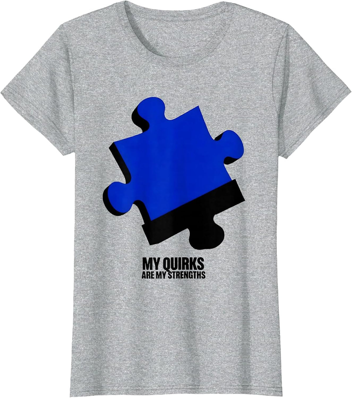 Women's My Quirks Are My Strengths Autism Awareness T-Shirt - Heather Grey