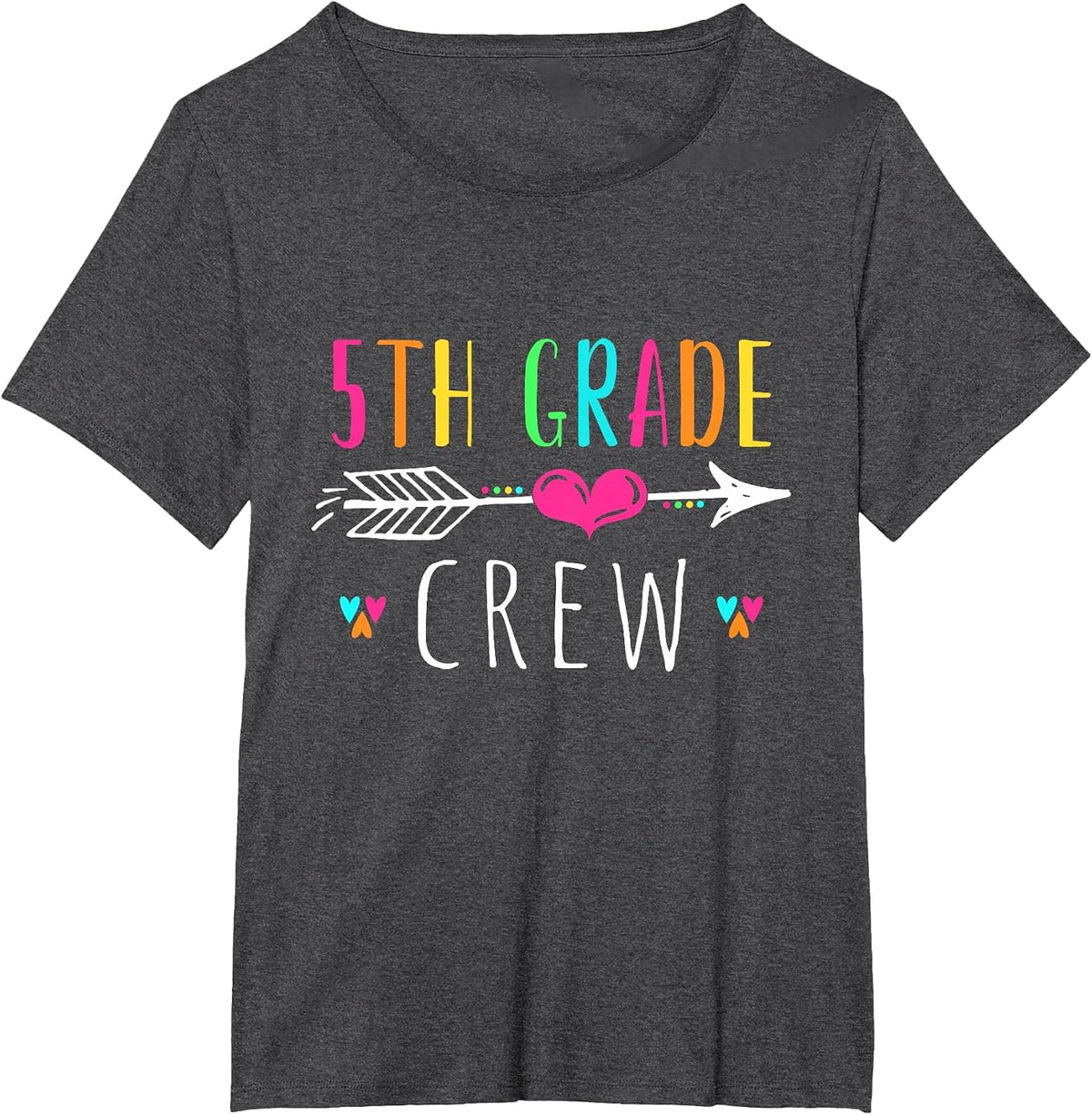 5th Grade Crew, Fifth Grade Teacher Shirts, Back to School T-Shirt - Dark Heather Grey