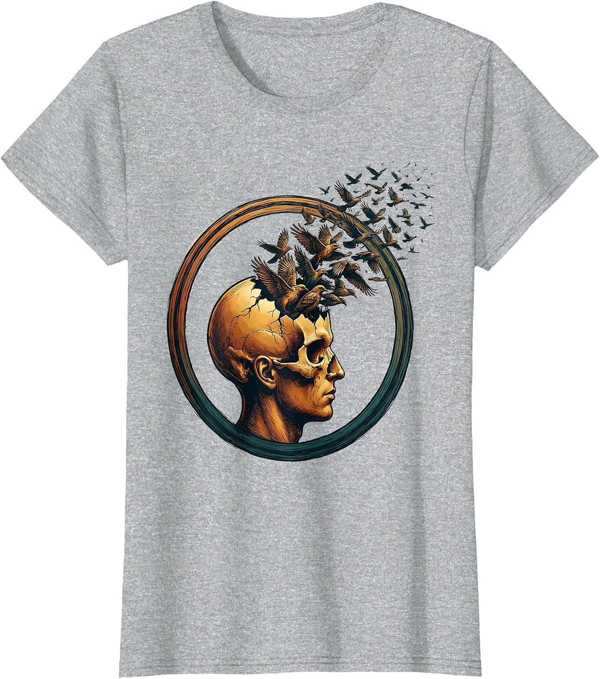 Celebrate Minds of All Kinds Free Thoughts Design T-Shirt - Heather Grey
