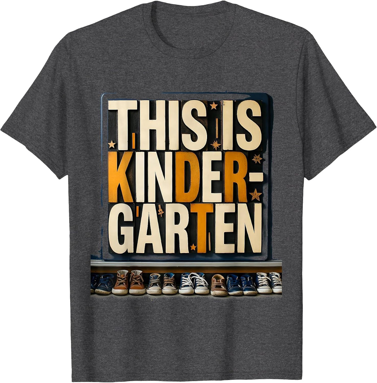 This Is Kindergarten Kindergarten Teacher Back to School T-Shirt - Dark Heather Grey