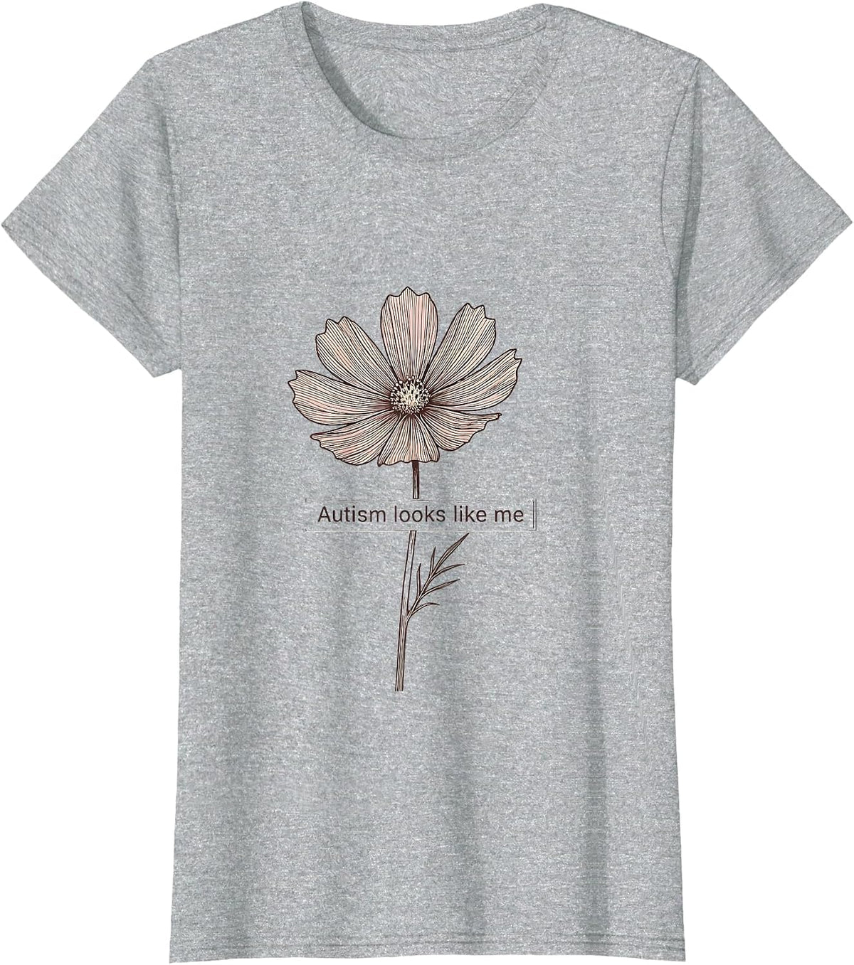 Women's Autism Looks Like Me Awareness Design T-Shirt - Heather Grey