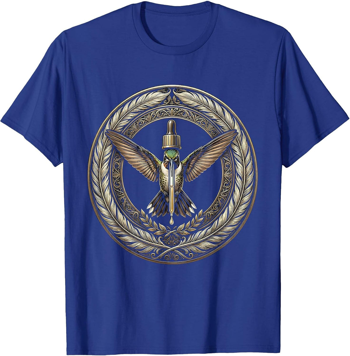 NICU Nurse Hummingbird Medicine Dropper Gift T-Shirt - Royal Blue