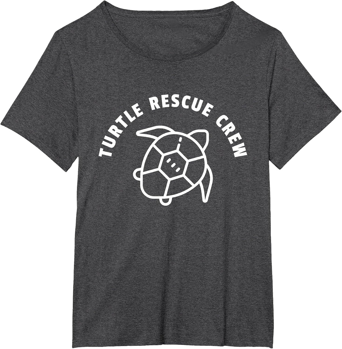 Turtle Rescue Crew Quote - Sea Turtle Graphic T-Shirt - Dark Heather Grey