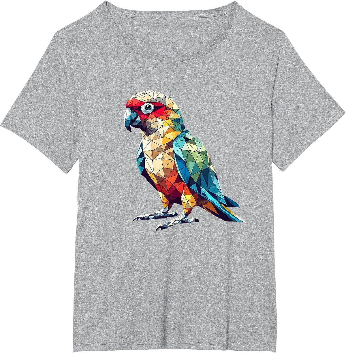 Geometric Art Conure Parrot Conures T-Shirt - Heather Grey