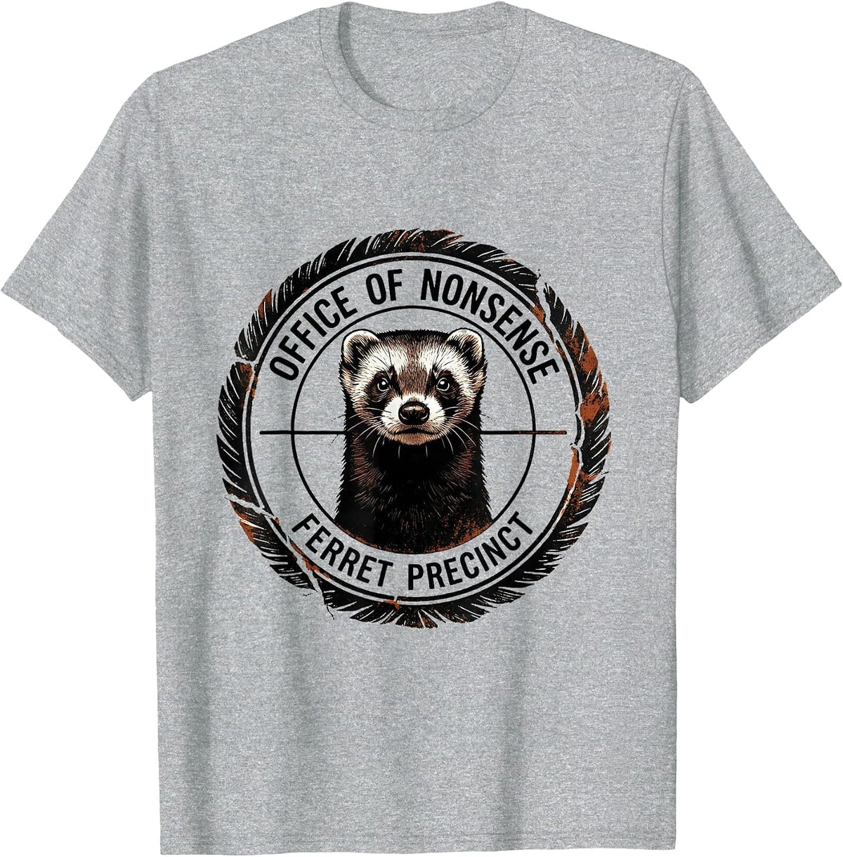 Men's Office of Nonsense Ferret Precinct Funny Animal Meme Humor T-Shirt - Heather Grey