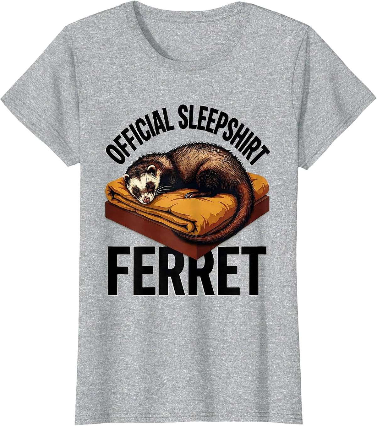 Women's Official Sleepshirt Ferret Cute Animal Lovers Novelty T-Shirt - Heather Grey