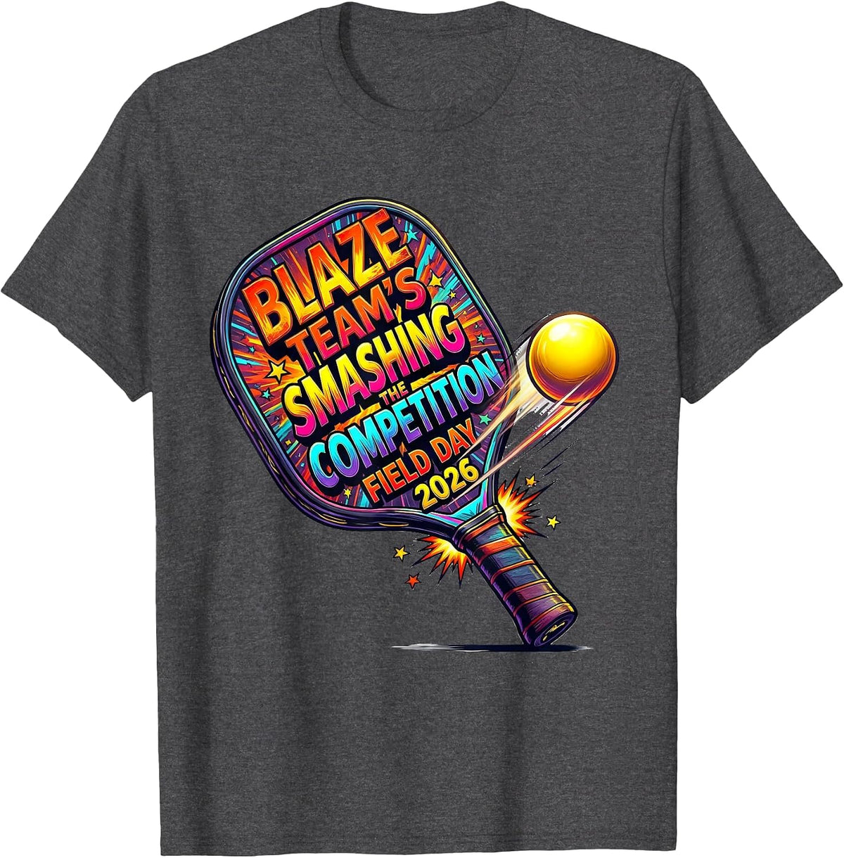 Men's Blaze Team's Smashing The Competition — Field Day 2026 T-Shirt - Dark Heather Grey