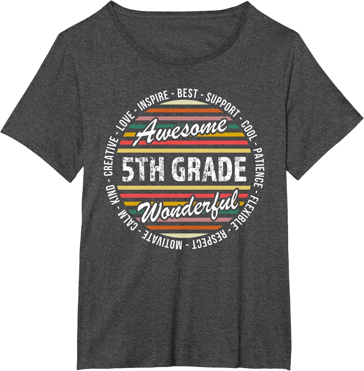 5th Grade Tshirt Funny Team Fifth Teacher Back to School T-Shirt - Dark Heather Grey