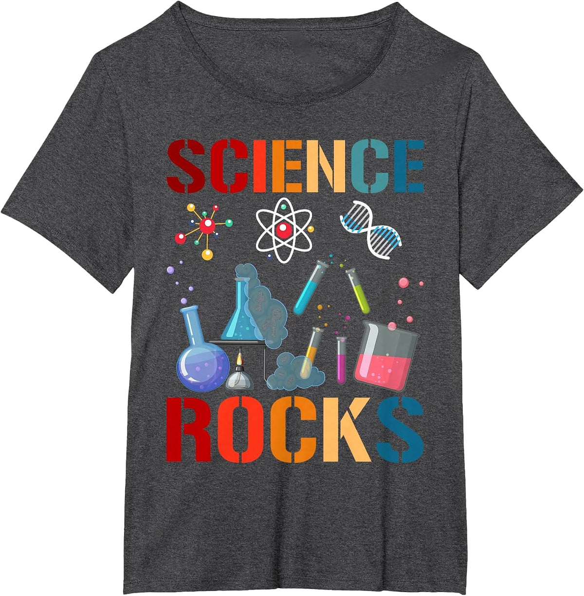 Science Rocks Biologist Chemistry Physics Teacher T-Shirt - Dark Heather Grey