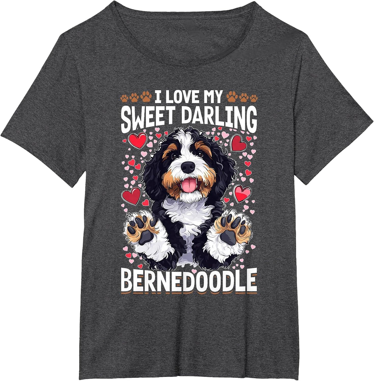 Bernedoodle Dog Breed I Love My Sweet Darling Bernedoodle T-Shirt - Dark Heather Grey