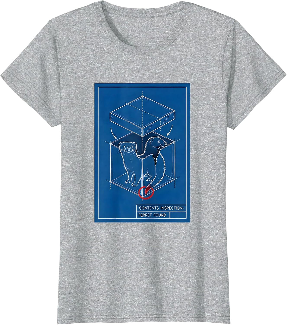Contents Inspection: Ferret Found Funny Ferret Lover Gift T-Shirt - Heather Grey