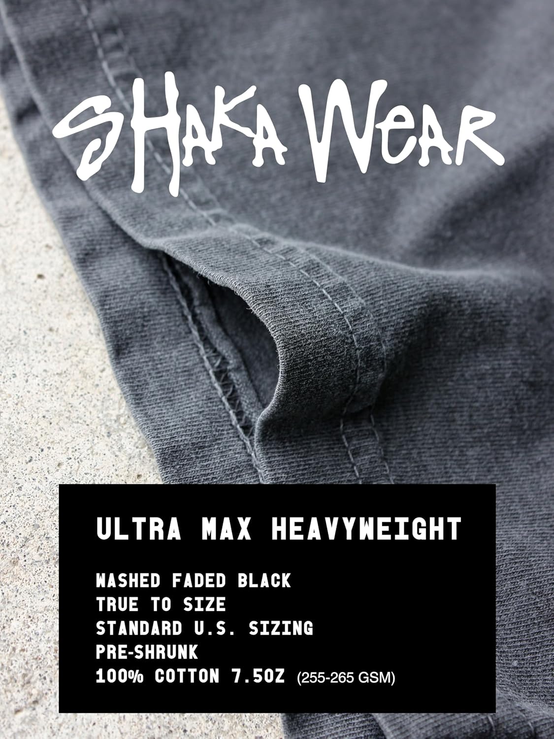 Shaka Wear Dogs & Bald Eagle Thunder - Faded Max-Heavyweight 7.5oz Oversized Tshirt - size chart