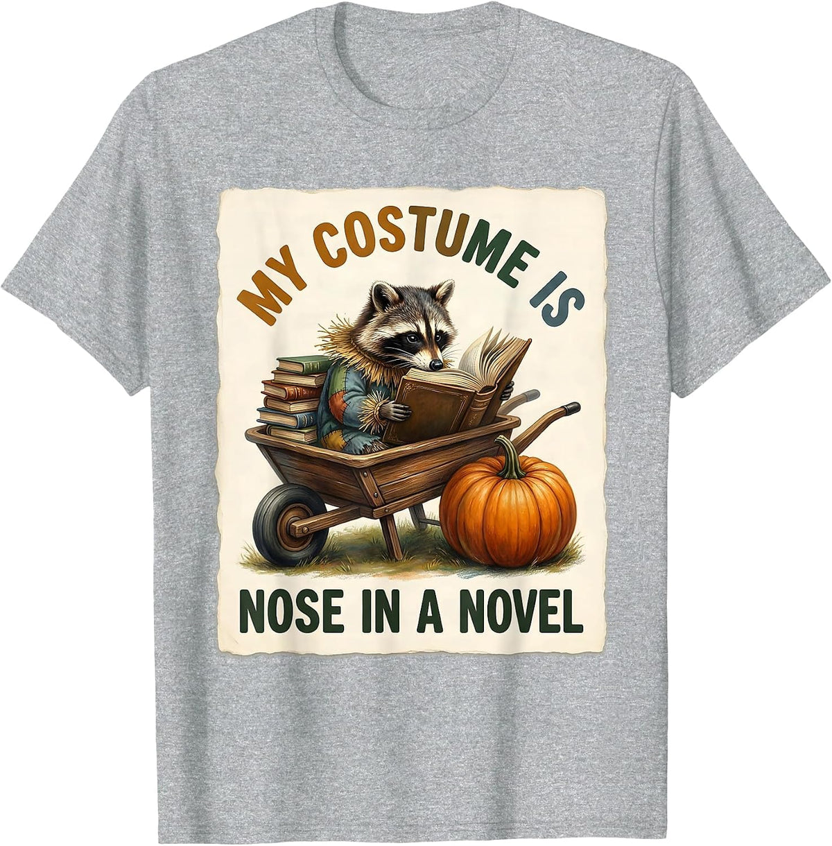 Men's My Costume Is Nose In A Novel Storybook Reading Humor T-Shirt - Heather Grey