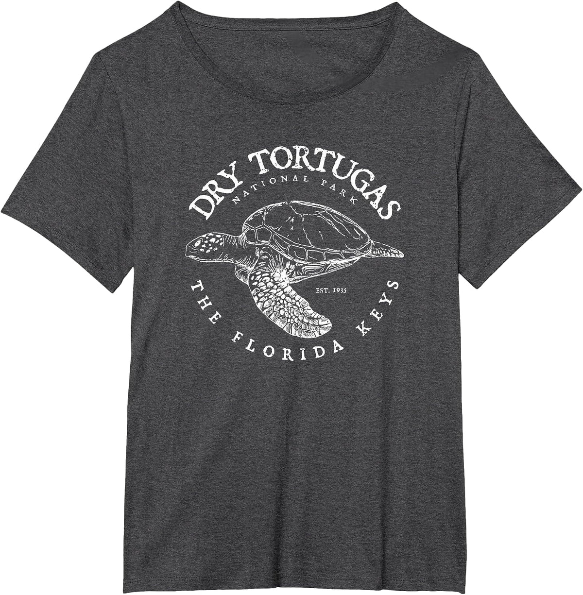 Dry Tortugas National Park Florida Keys Scuba Diving Turtle T-Shirt - Dark Heather Grey