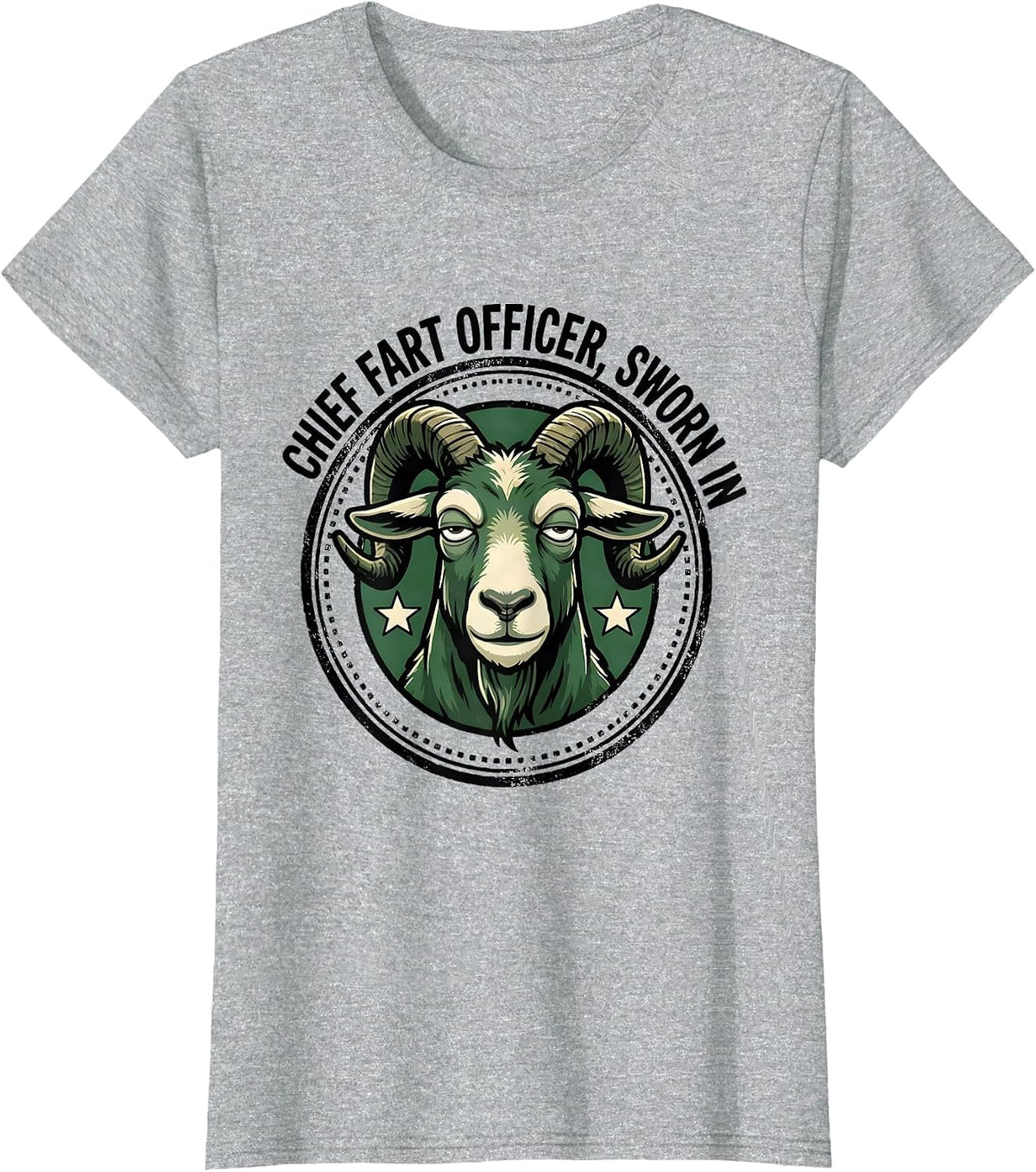 Women's Chief Fart Officer, Sworn In Funny Goat Meme Humor T-Shirt - Heather Grey