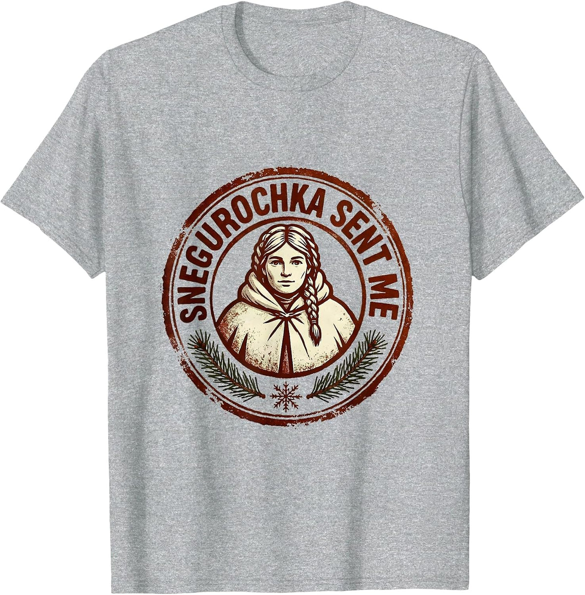 Men's Snegurochka Sent Me Funny Russian Heritage Orthodox New Year T-Shirt - Heather Grey