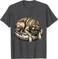 Men's Great Dane Tiny Bed Funny Dog Lover Graphic T-Shirt - Dark Heather Grey
