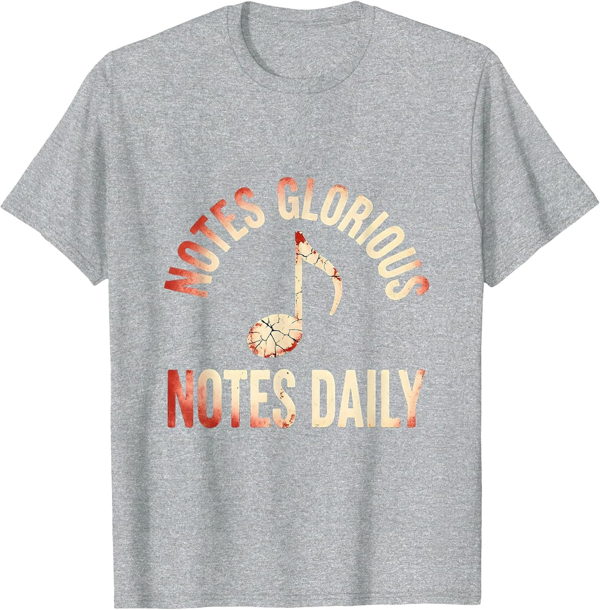 Men's Notes Glorious Notes Music Teacher Design T-Shirt - Heather Grey