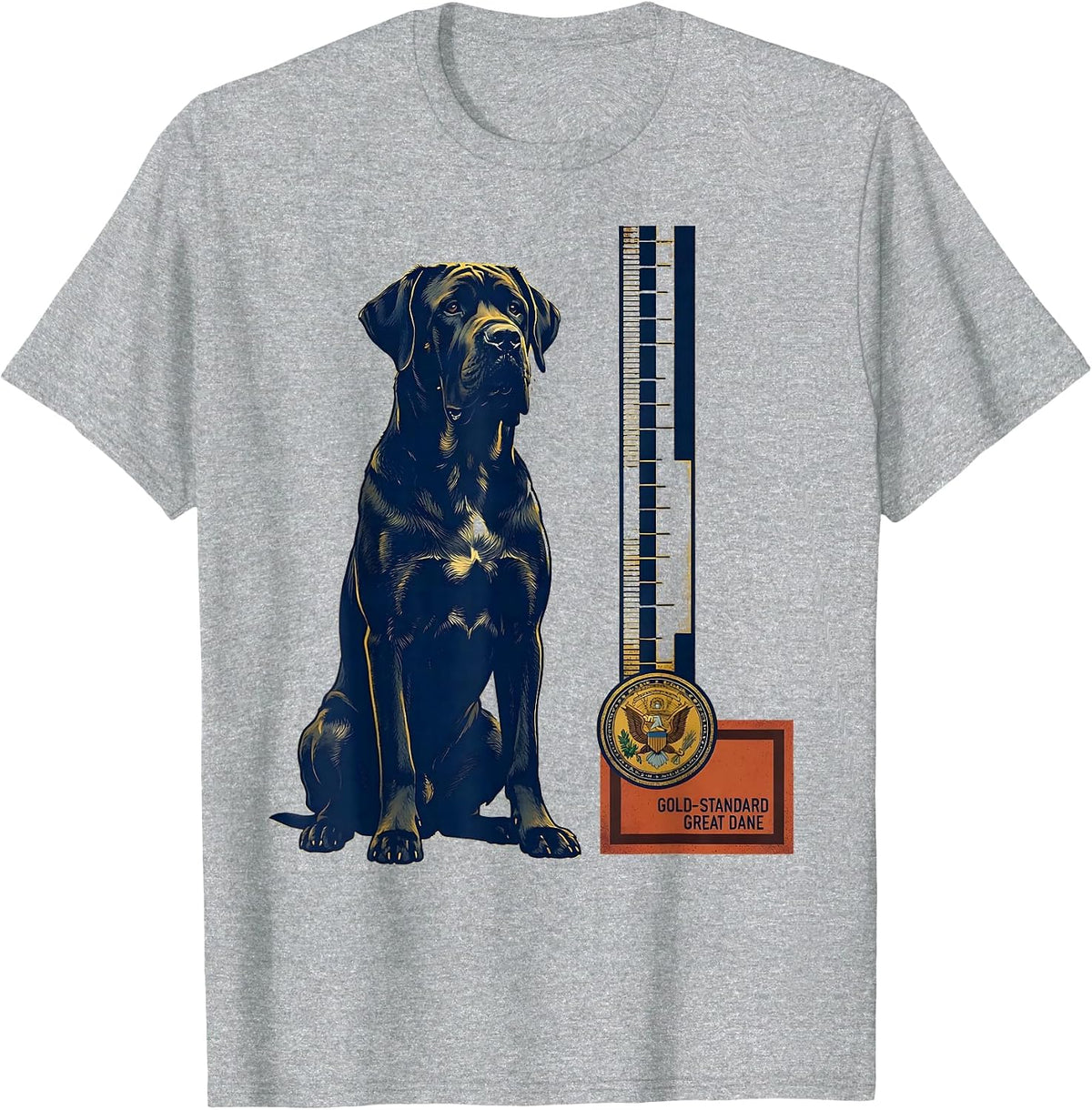 Men's Gold-Standard Great Dane Funny Dog Meme Dog Owner Humor T-Shirt - Heather Grey
