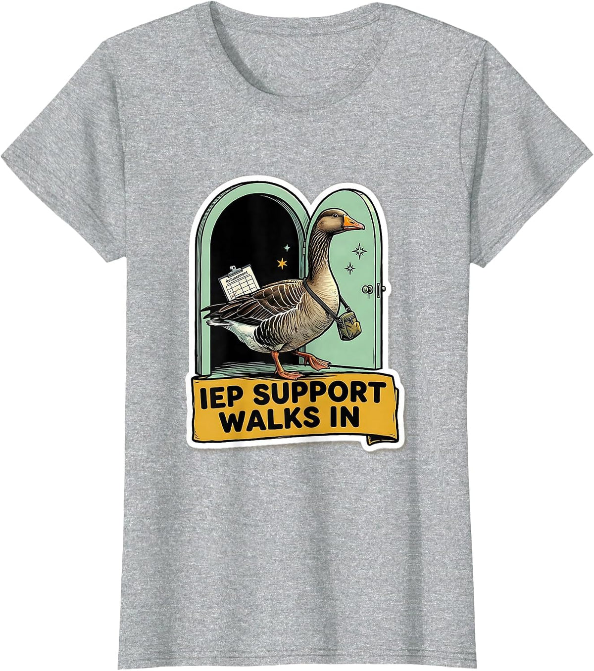 IEP Support Walks In Funny Special Education Teacher Sped T-Shirt - Heather Grey