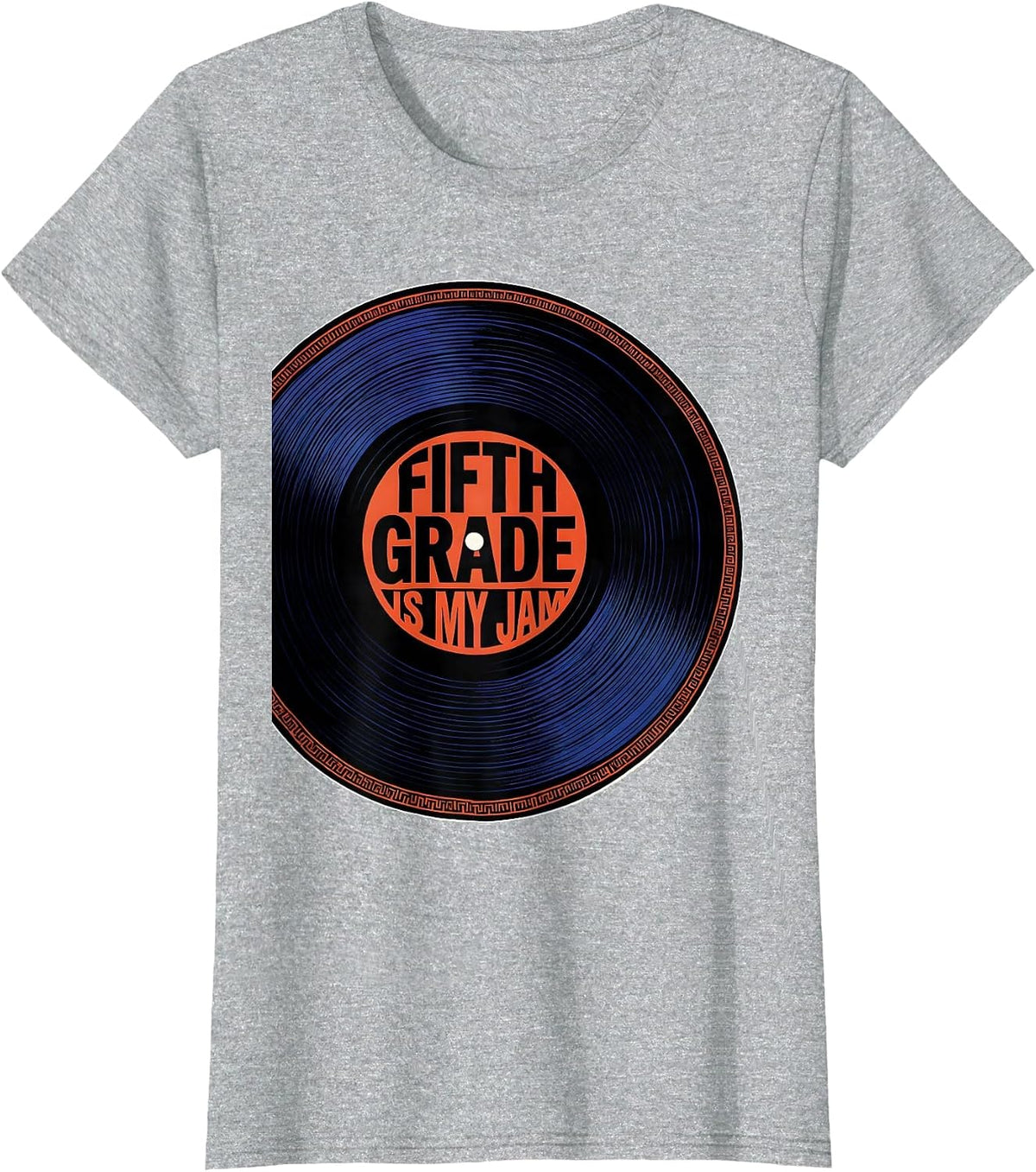 Women's Fifth Grade Is My Jam Geometric Retro Back To School Teacher T-Shirt - Heather Grey