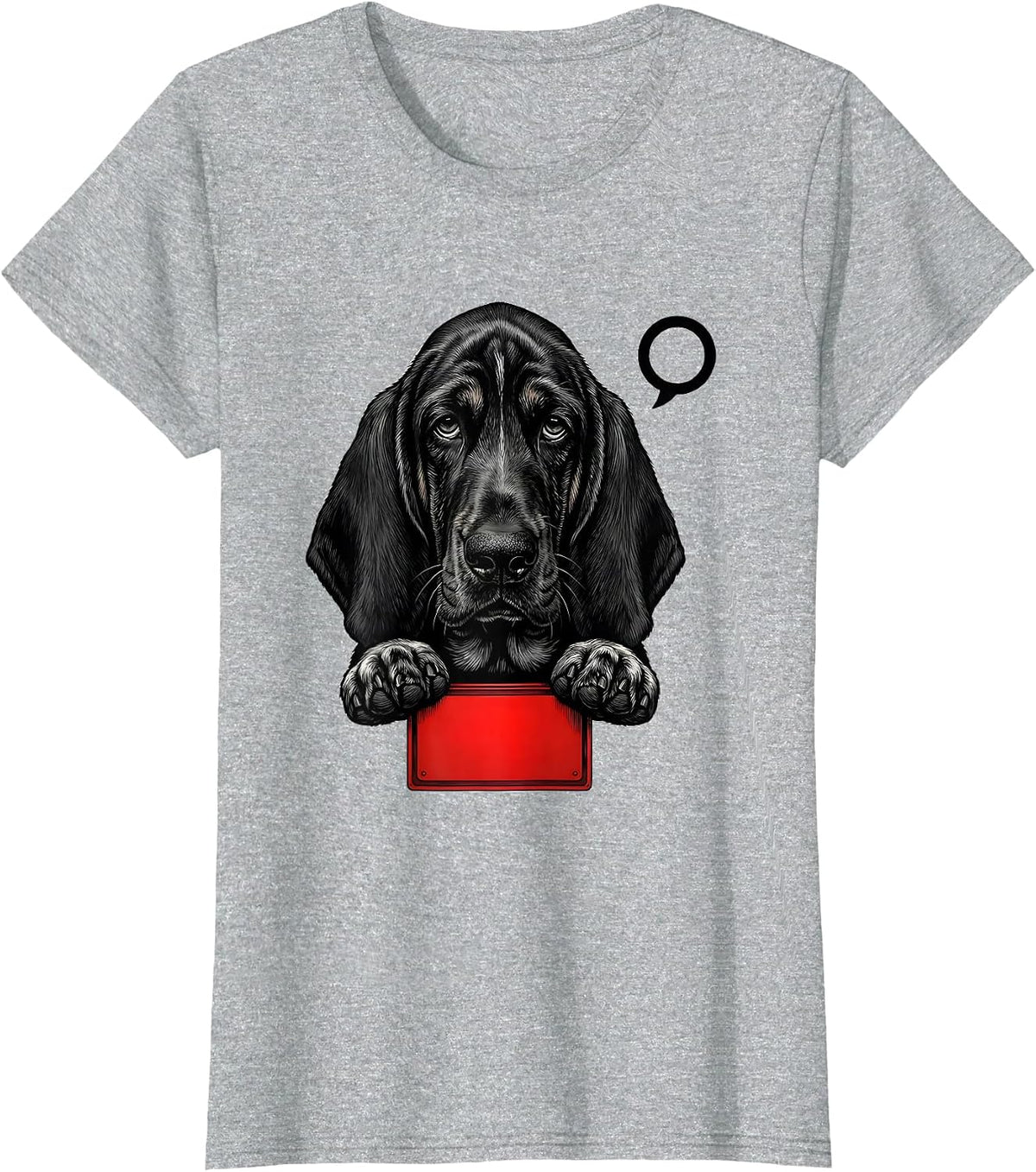 Women's Basset Hound Peeking Pocket Cute Dog Lover T-Shirt - Heather Grey