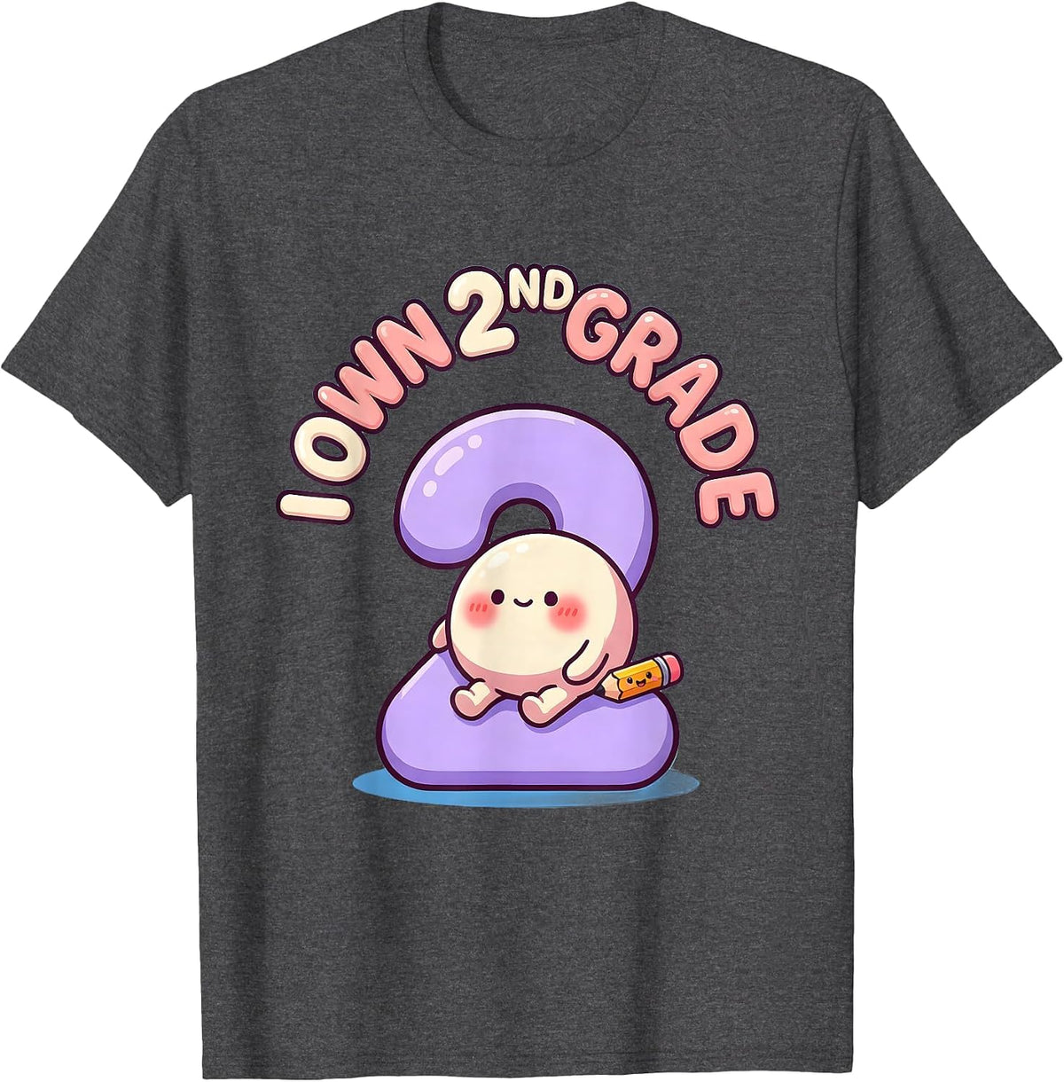 I Own 2nd Grade Cute Kawaii Back To School Kids Teacher T-Shirt - Dark Heather Grey