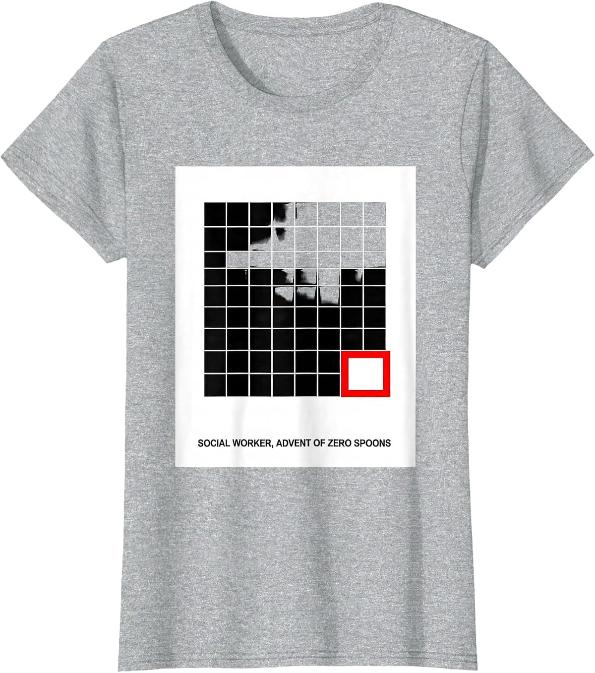 Social Worker Advent Of Zero Spoons Funny Christmas Party T-Shirt - Heather Grey