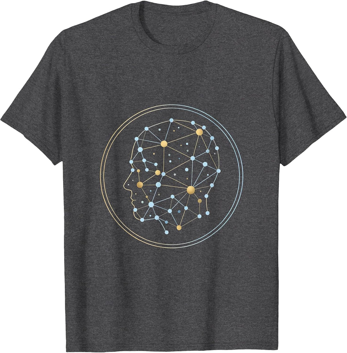 Men's Autism Neural Constellation Glow Graphic T-Shirt - Dark Heather Grey