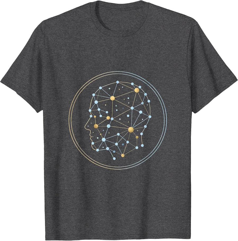 Men's Autism Neural Constellation Glow Graphic T-Shirt - Dark Heather Grey