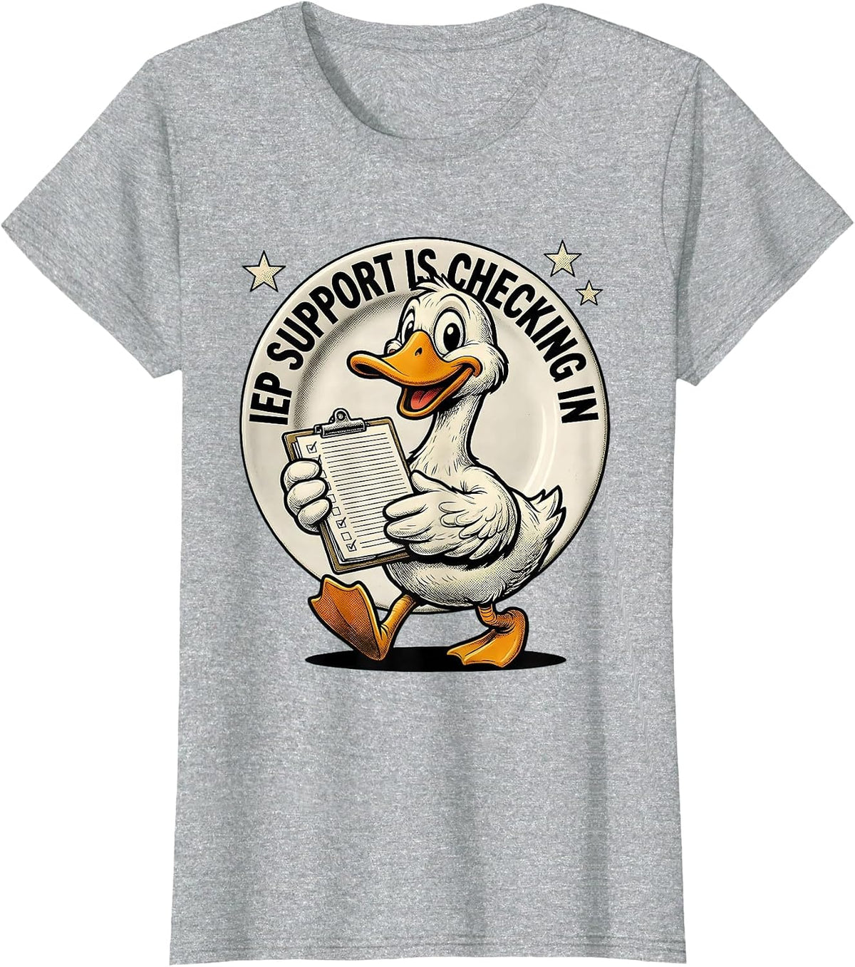 IEP Support Is Checking In Retro Cartoon Special Education T-Shirt - Heather Grey